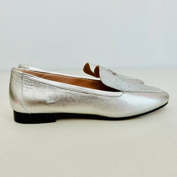 Kate Spade New York Loafers for Women | Nordstrom Rack NEW KATE SPADE NEW YORK CITY NIGHTS METALLIC SILVER LEATHER LOAFERS SHOES